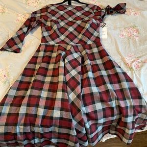 Plaid Women's Dress in Red and Black
